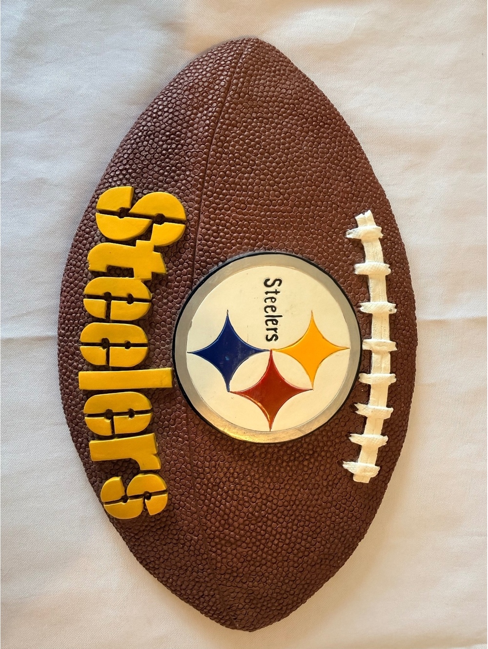 Vintage Pittsburgh Steelers Wall Decor Football Plaque with NFL Official License